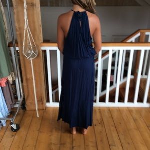 High neck dress with side slits